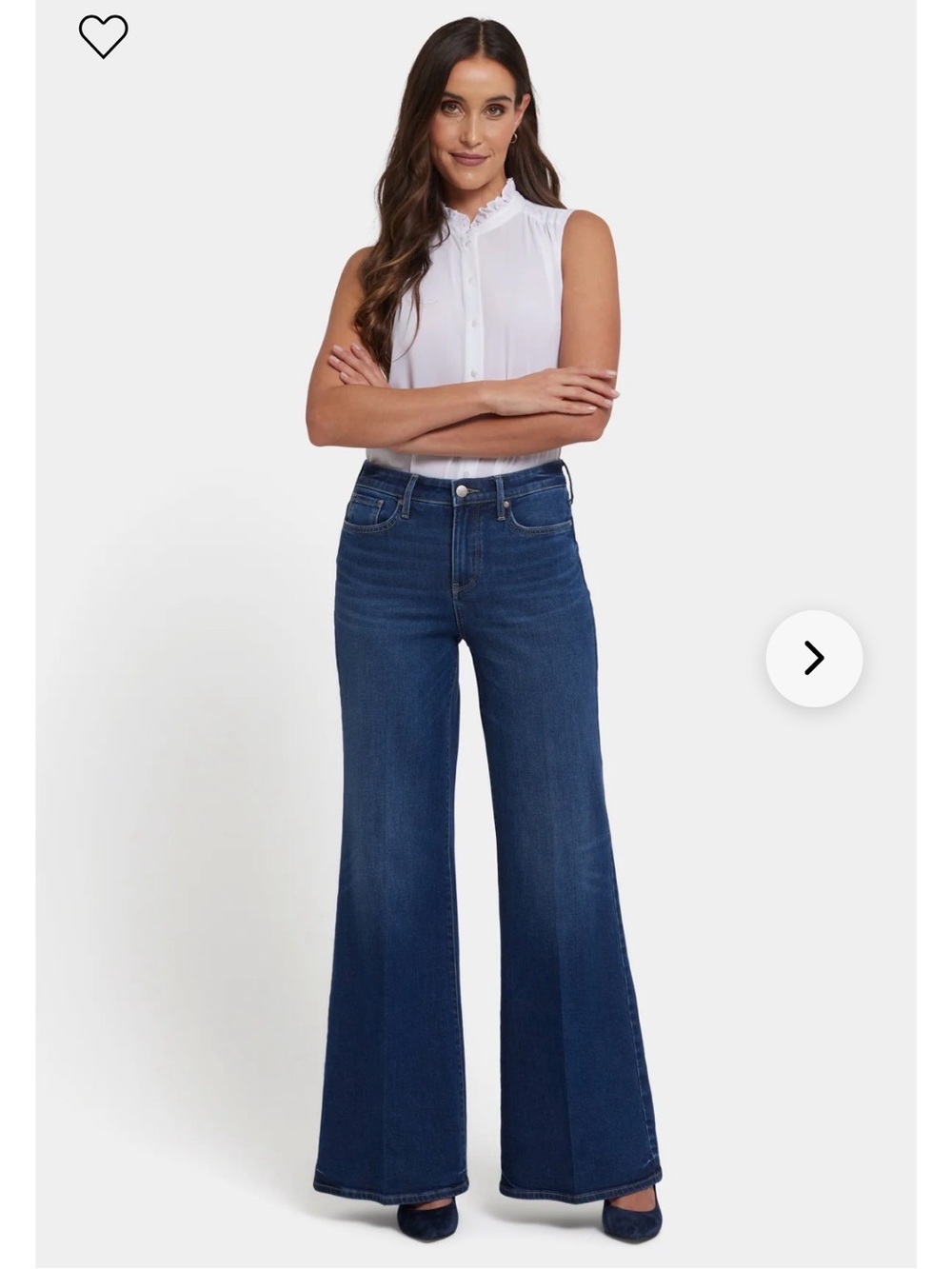 NYDJ Women's Dark Blue High-Rise Wide Leg Jeans New With Tags